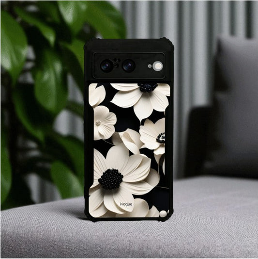 ivogue Black & Bloom Mobile Cover For Google Pixel 8