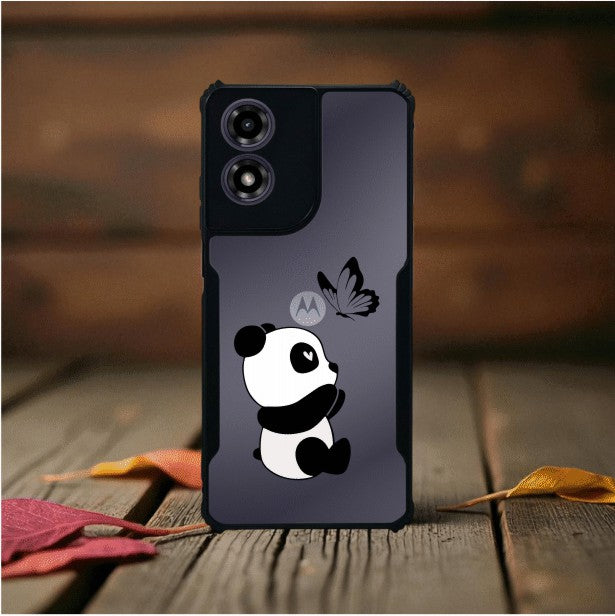 ivogue Panda and Butterfly Mobile Cover For Motorola G04S
