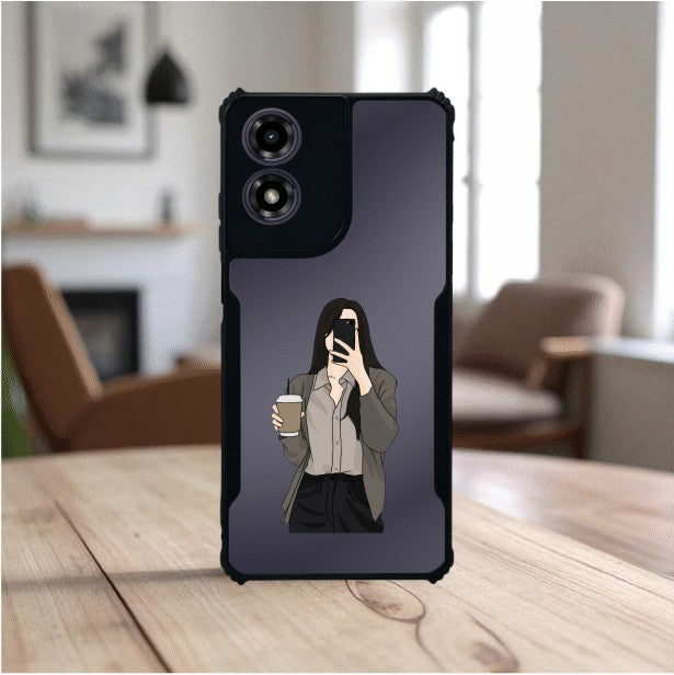 ivogue Coffee Girl Mobile Cover For Motorola G04S