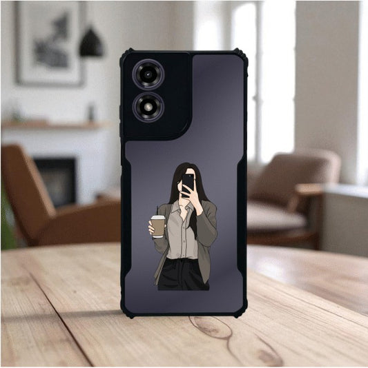 ivogue Coffee Girl Mobile Cover For Motorola G04S