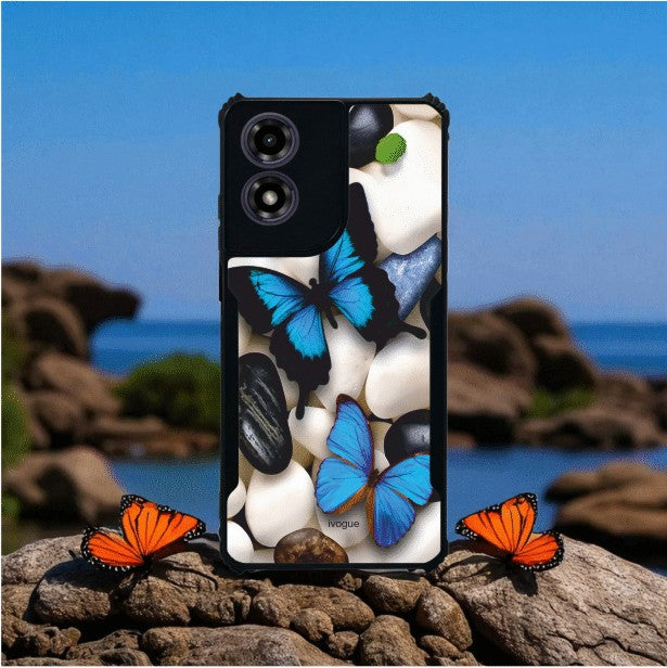 ivogue Blue Wings Beauty Mobile Cover For Motorola G04S