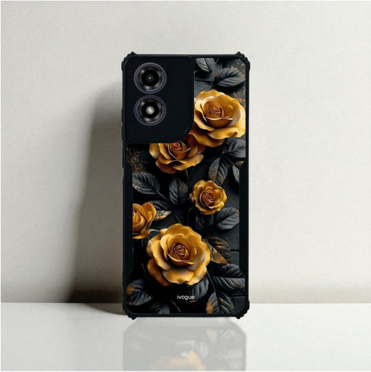ivogue Golden Rose Mobile Cover For Motorola G04