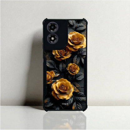 ivogue Golden Rose Mobile Cover For Motorola G04S