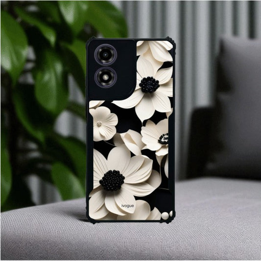 ivogue Black & Bloom Mobile Cover For Motorola G04S
