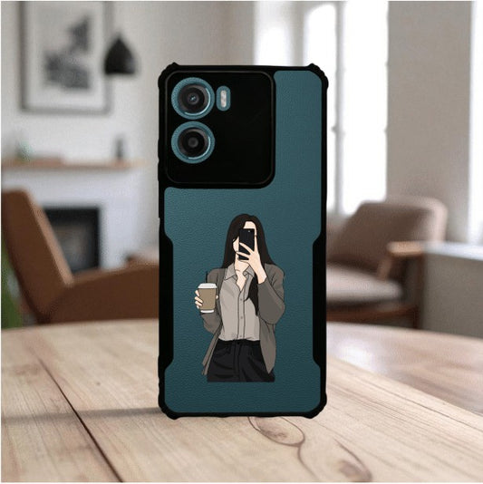 ivogue Coffee Girl Mobile Cover For Motorola G05