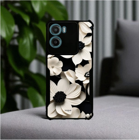 ivogue Black & Bloom Mobile Cover For Motorola G05