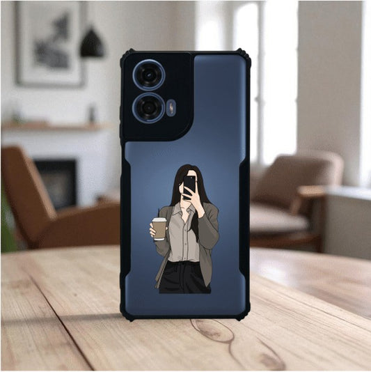 ivogue Coffee Girl Mobile Cover For Motorola G24 Power