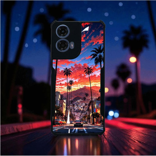 ivogue Palm City Nights Mobile Cover For Motorola G24 Power