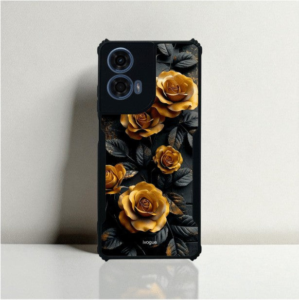 ivogue Golden Rose Mobile Cover For Motorola G24 Power