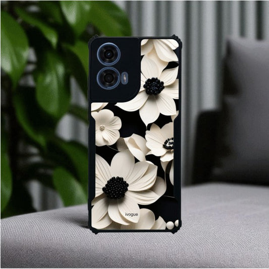 ivogue Black & Bloom Mobile Cover For Motorola G24 Power
