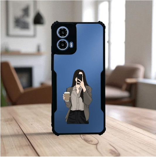 ivogue Coffee Girl Mobile Cover For Motorola G45
