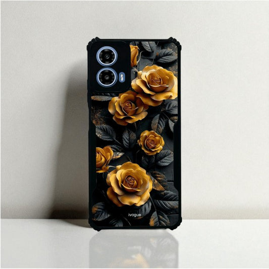 ivogue Golden Rose Mobile Cover For Motorola G45