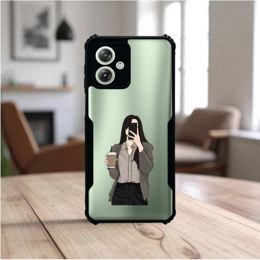 ivogue Coffee Girl Mobile Cover For Motorola G64