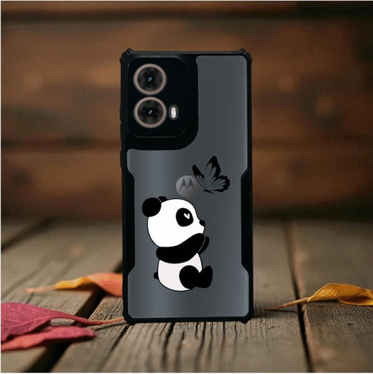 ivogue Panda and Butterfly Mobile Cover For Motorola G85