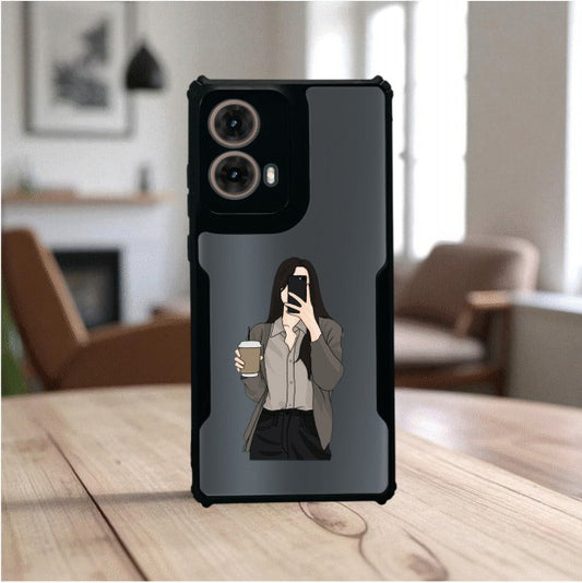 ivogue Coffee Girl Mobile Cover For Motorola G85