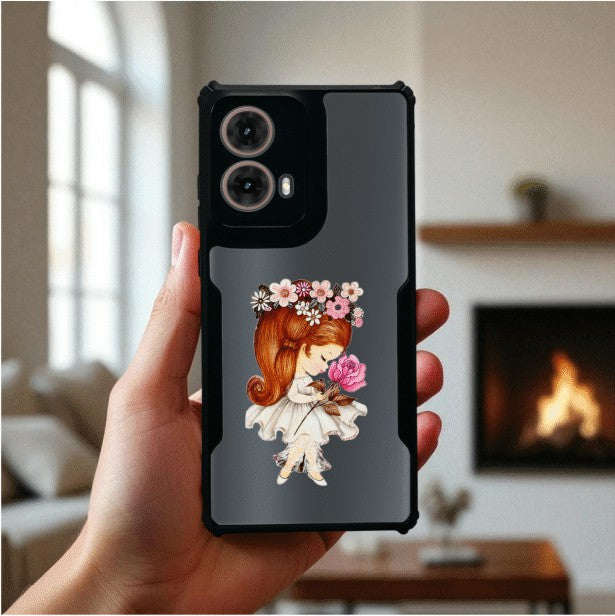 ivogue Flower Girl Mobile Cover For Motorola G85