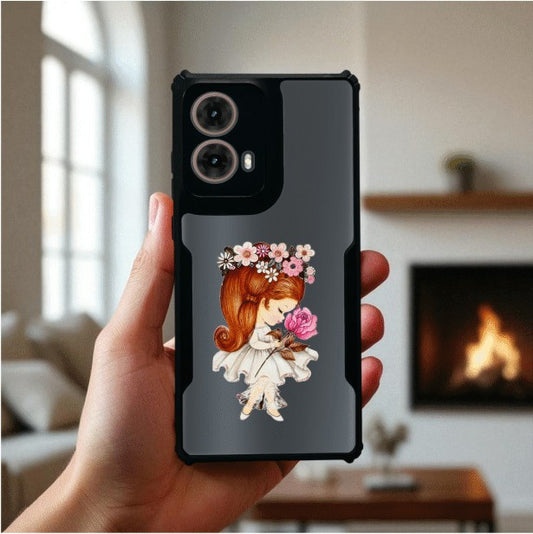 ivogue Flower Girl Mobile Cover For Motorola G85