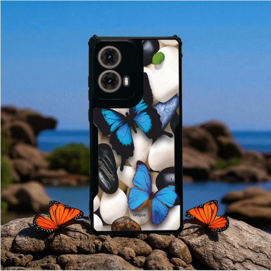 ivogue Blue Wings Beauty Mobile Cover For Motorola G85