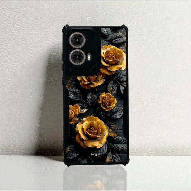 ivogue Golden Rose Mobile Cover For Motorola G85