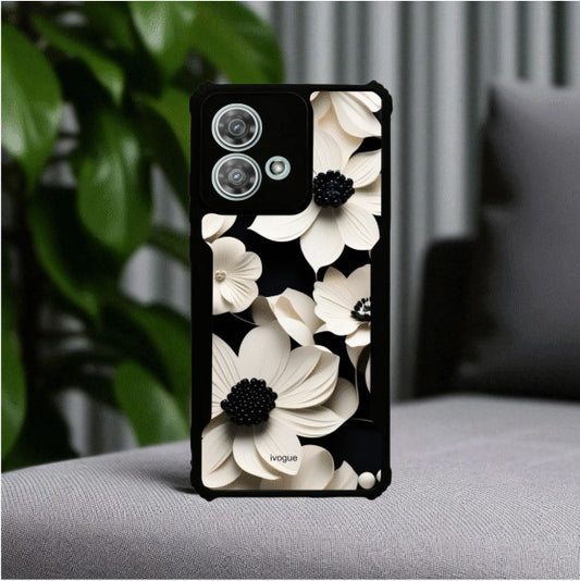 ivogue Black & Bloom Mobile Cover For Motorola Edge 40 Neo