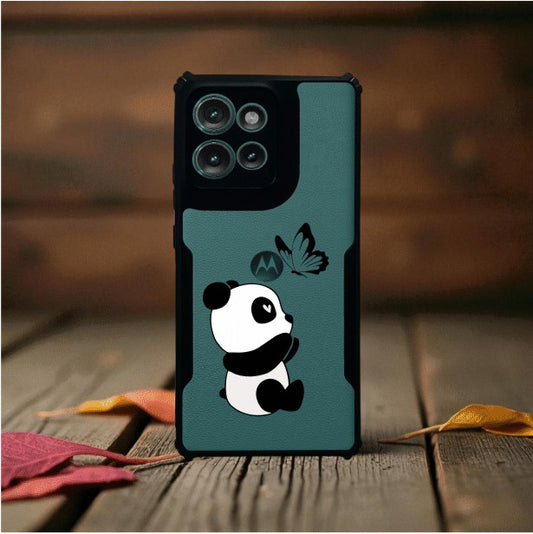 ivogue Panda and Butterfly Mobile Cover For Motorola Edge 50 Neo