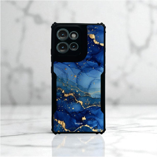 ivogue Blue Opulence Mobile Cover For Motorola Edge 50 Neo