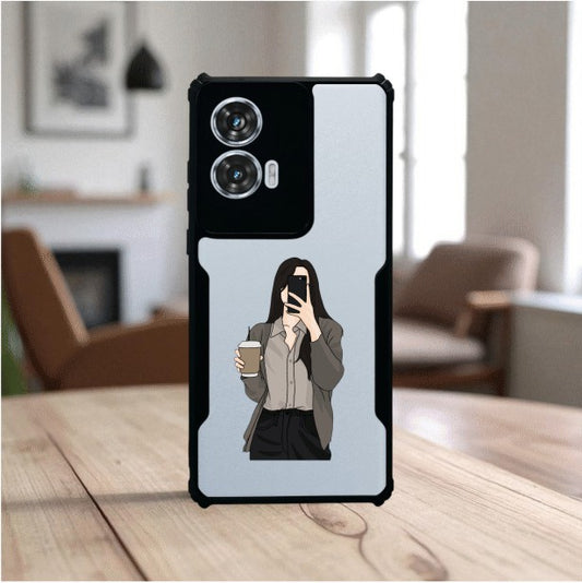 ivogue Coffee Girl Mobile Cover For Motorola Edge 50 Fusion
