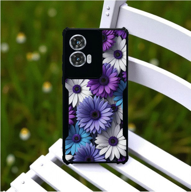 ivogue Violet Bloom Mobile Cover For Motorola Edge 50 Fusion