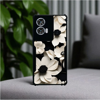 ivogue Black & Bloom Mobile Cover For Motorola Edge 50 Fusion