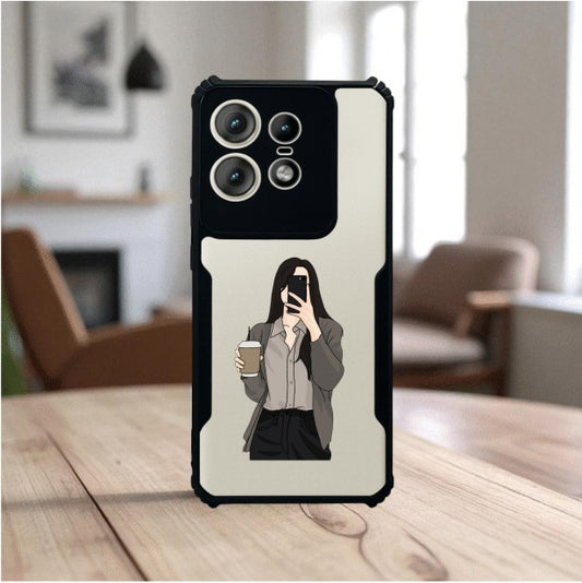 ivogue Coffee Girl Mobile Cover For Motorola Edge 50 Pro