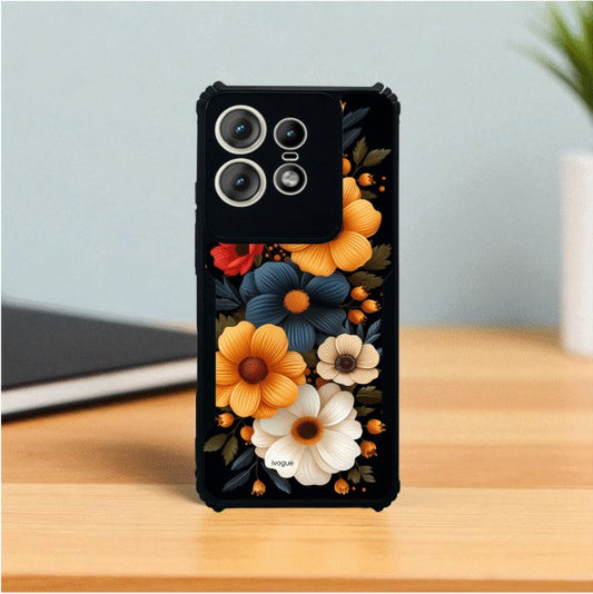 ivogue Retro Petals Mobile Cover For Motorola Edge 50 Pro