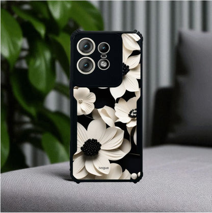 ivogue Black & Bloom Mobile Cover For Motorola Edge 50 Pro