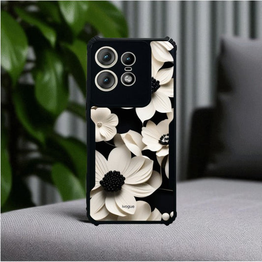 ivogue Black & Bloom Mobile Cover For Motorola Edge 50 Pro