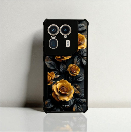 ivogue Golden Rose Mobile Cover For Motorola Edge 50 Ultra