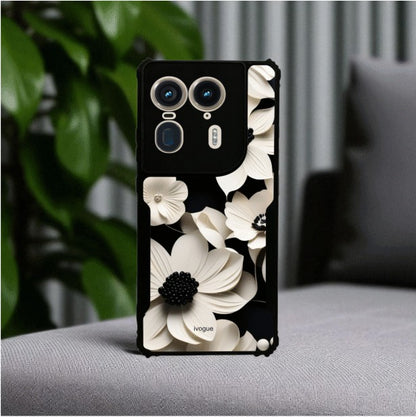 ivogue Black & Bloom Mobile Cover For Motorola Edge 50 Ultra