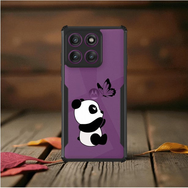 ivogue Panda and Butterfly Mobile Cover For Motorola Edge 60 Fusion