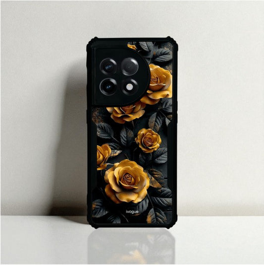 ivogue Golden Rose Mobile Cover For OnePlus 11R