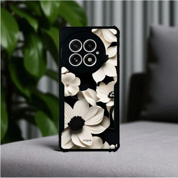ivogue Black & Bloom Mobile Cover For OnePlus 13