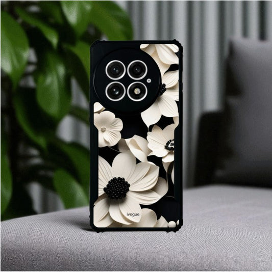ivogue Black & Bloom Mobile Cover For OnePlus 13