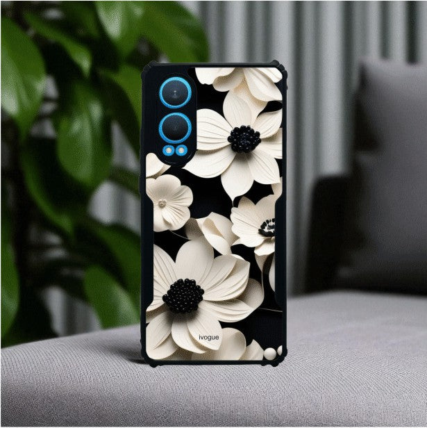 ivogue Black & Bloom Mobile Cover For OnePlus Nord CE4 Lite