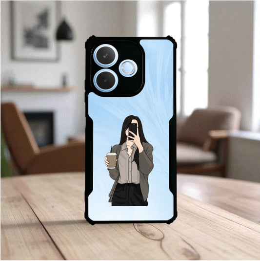 ivogue Coffee Girl Mobile Cover For OPPO A5 Pro