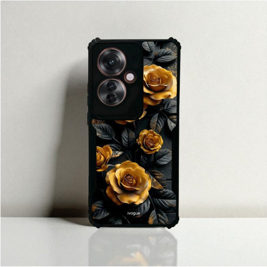 ivogue Golden Rose Mobile Cover For OPPO F25 Pro