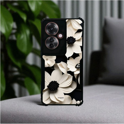 ivogue Black & Bloom Mobile Cover For OPPO F25 Pro