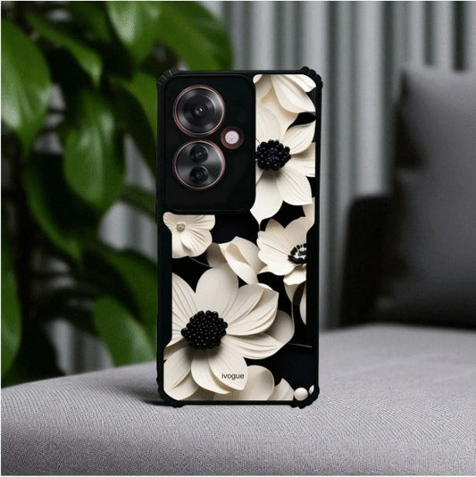ivogue Black & Bloom Mobile Cover For OPPO F25 Pro