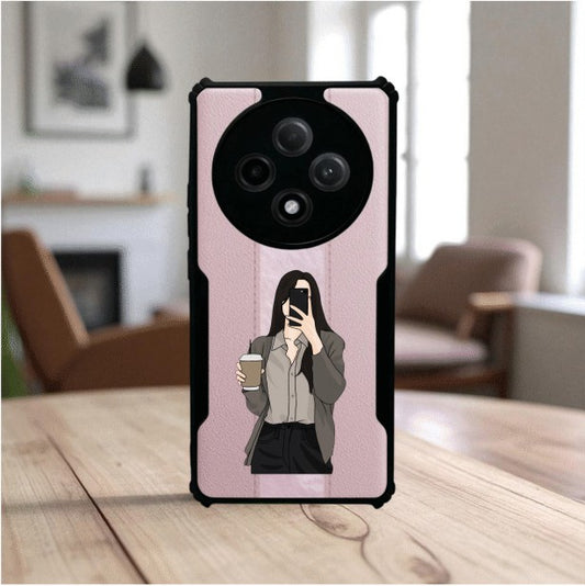 ivogue Coffee Girl Mobile Cover For OPPO F27 Pro Plus