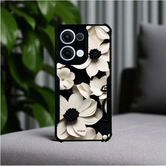 ivogue Black & Bloom Mobile Cover For OPPO Reno13
