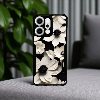 ivogue Black & Bloom Mobile Cover For OPPO Reno14 Pro
