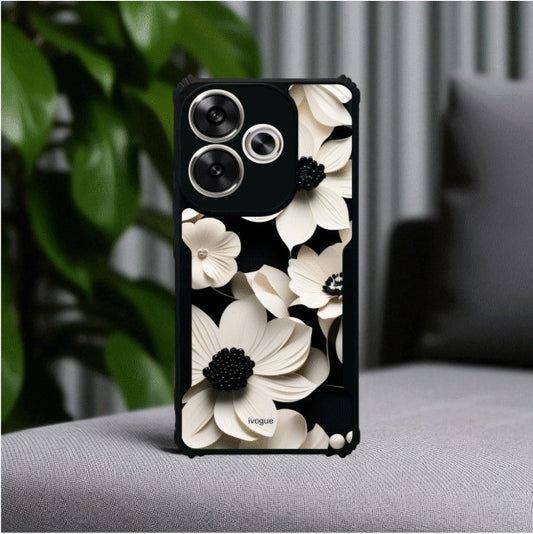ivogue Black & Bloom Mobile Cover For POCO F6
