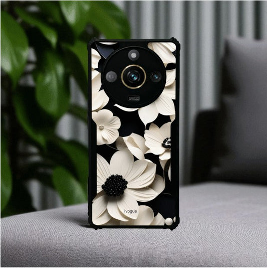 ivogue Black & Bloom Mobile Cover For REALME Narzo 60 Pro