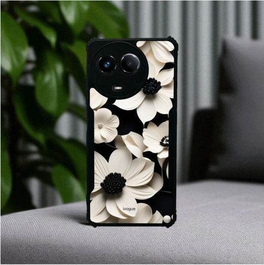 ivogue Black & Bloom Mobile Cover For REALME 11X
